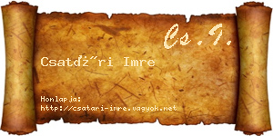 Csatári Imre névjegykártya